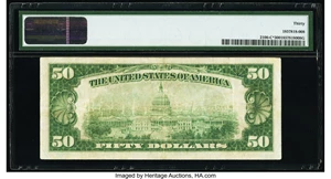 image for: Fr. 2100-C* $50 1928 Federal Reserve Star Note. PMG Very Fine 30....