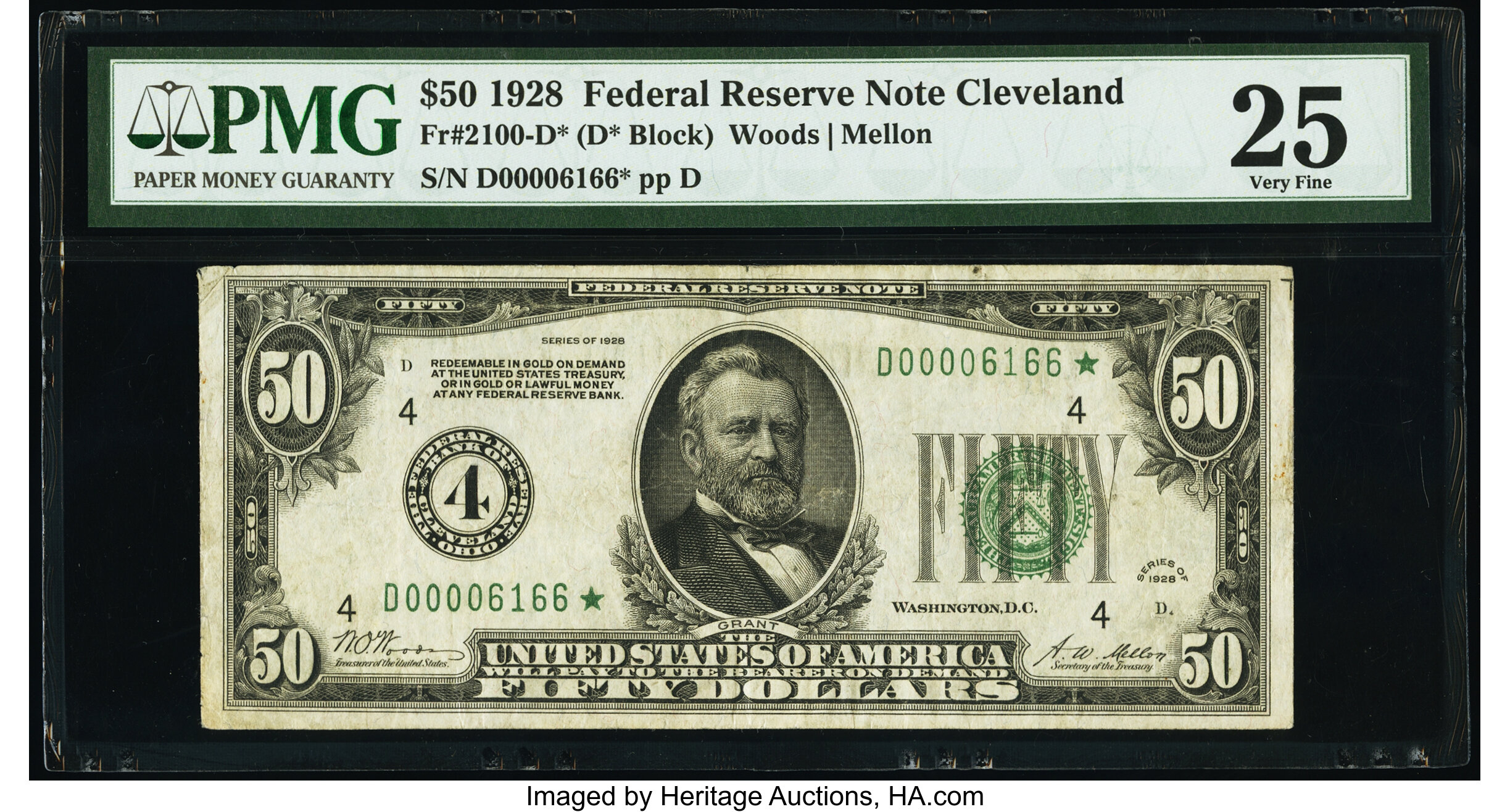 image for: Fr. 2100-D* $50 1928 Federal Reserve Star Note. PMG Very Fine 25....