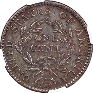 image for: 1794 1C Head of 1795, S-72, B-65, R.2, AU50 NGC....