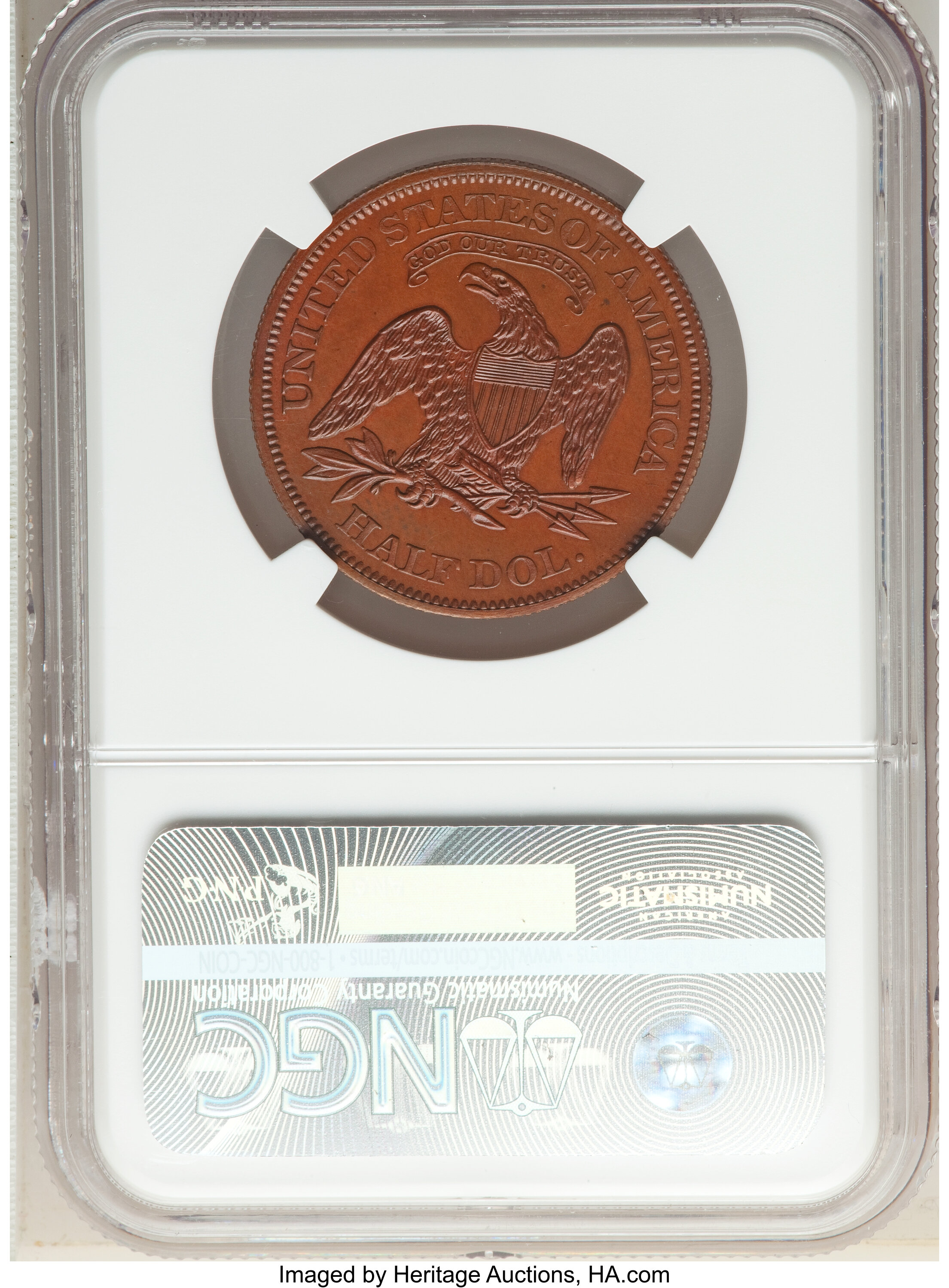 image for: 1861 P50C Half Dollar, Judd-278, Pollock-327, Low R.7, PR67 Brown NGC....