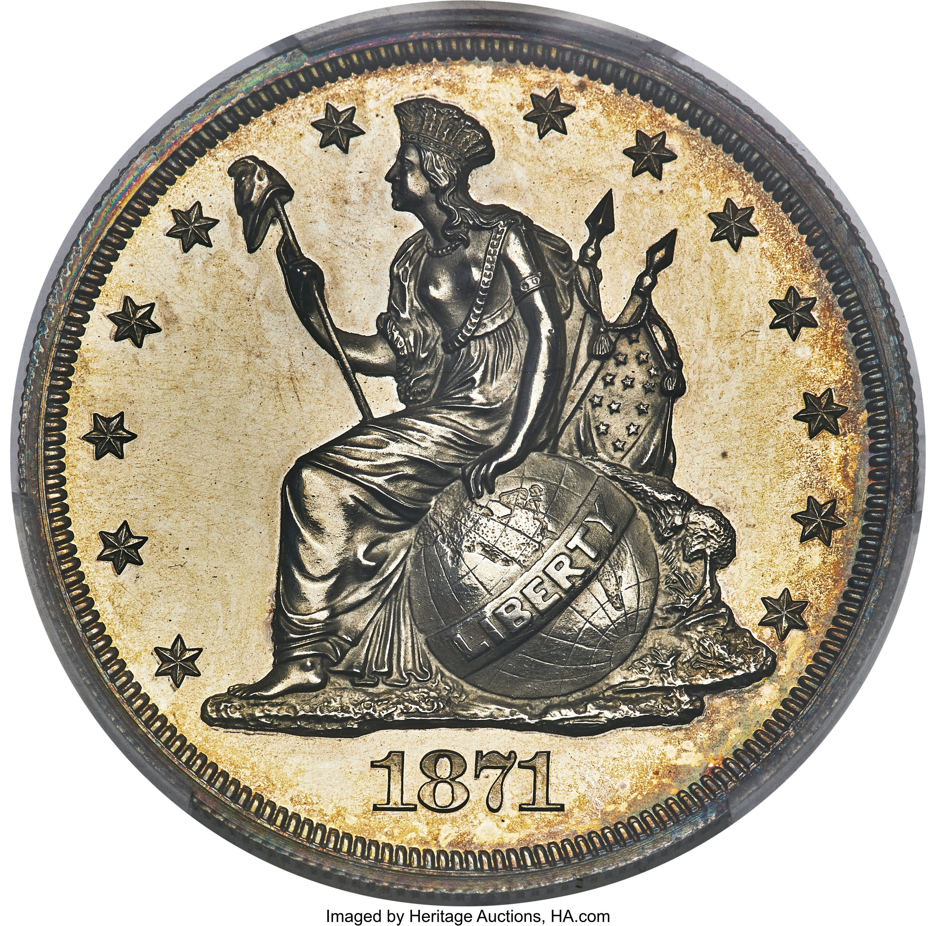 image for: 1871 $1 Standard Silver Dollar, Judd-1133, Pollock-1270, High R.6, PR62 PCGS....