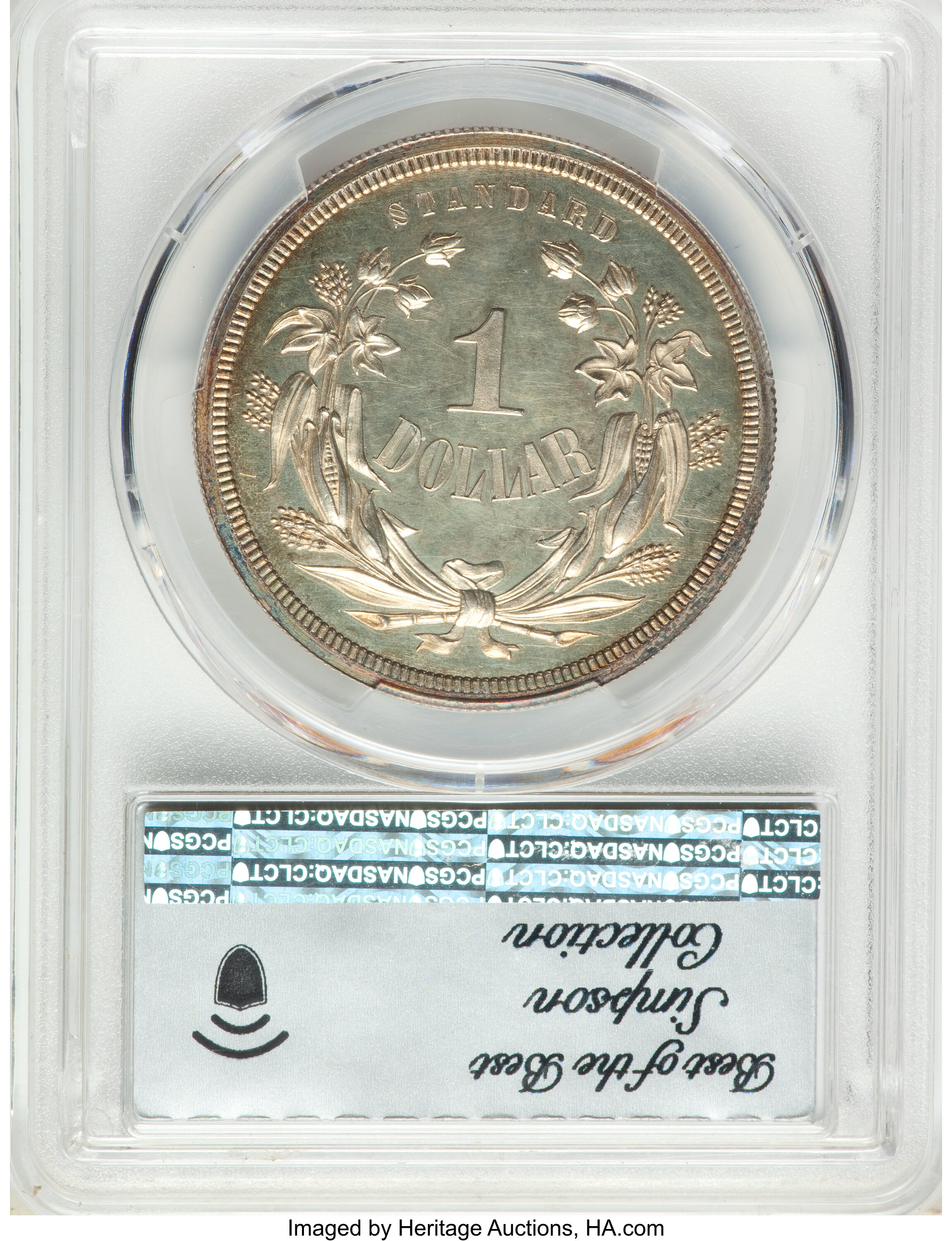 image for: 1871 $1 Standard Silver Dollar, Judd-1133, Pollock-1270, High R.6, PR62 PCGS....