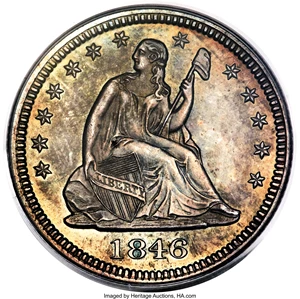 image for: 1846 25C PR64 PCGS. Briggs 4-F....