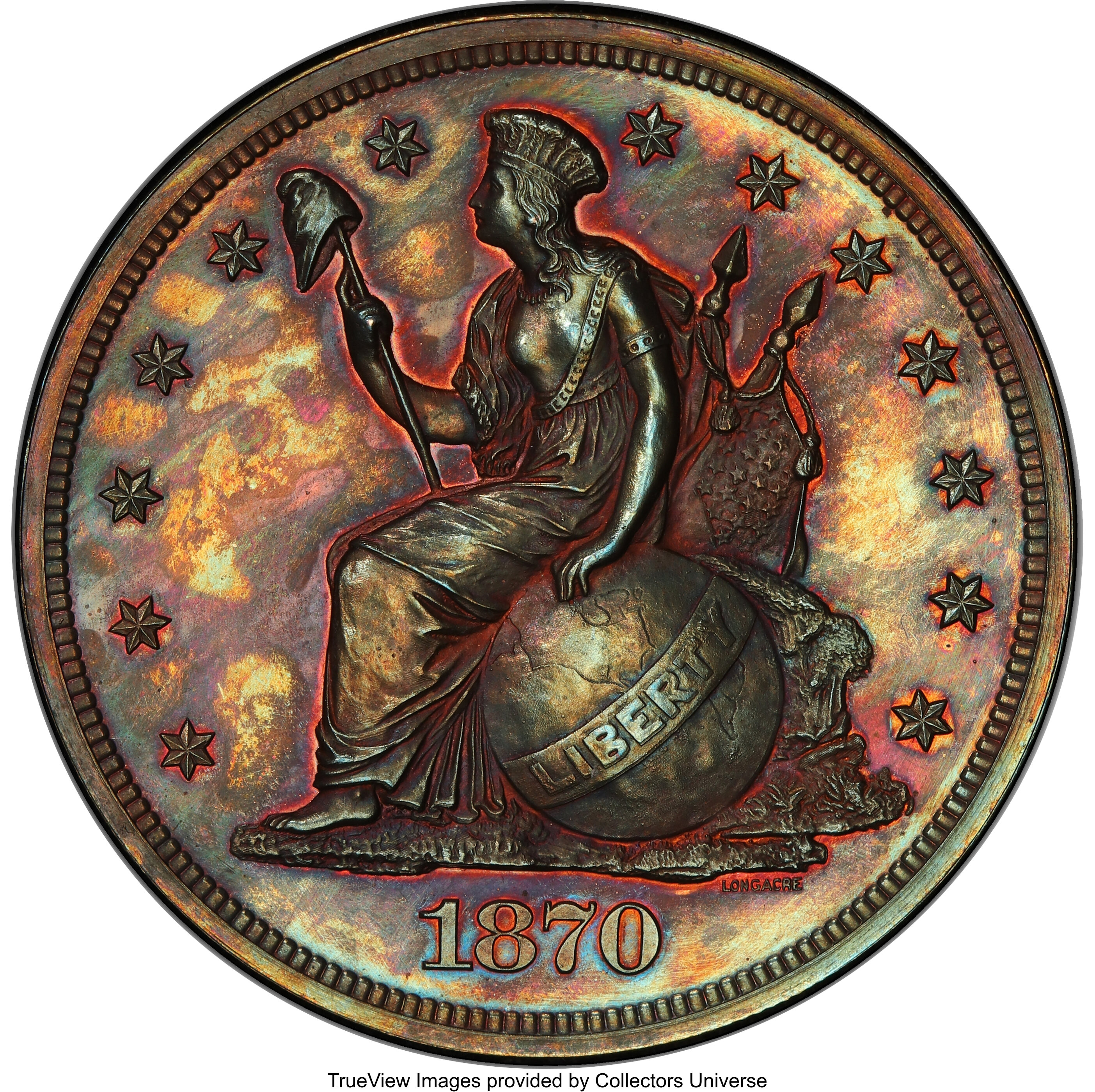 image for: 1870 $1 Dollar, Judd-1017, Pollock-1151, Low R.7, PR63 Brown PCGS....