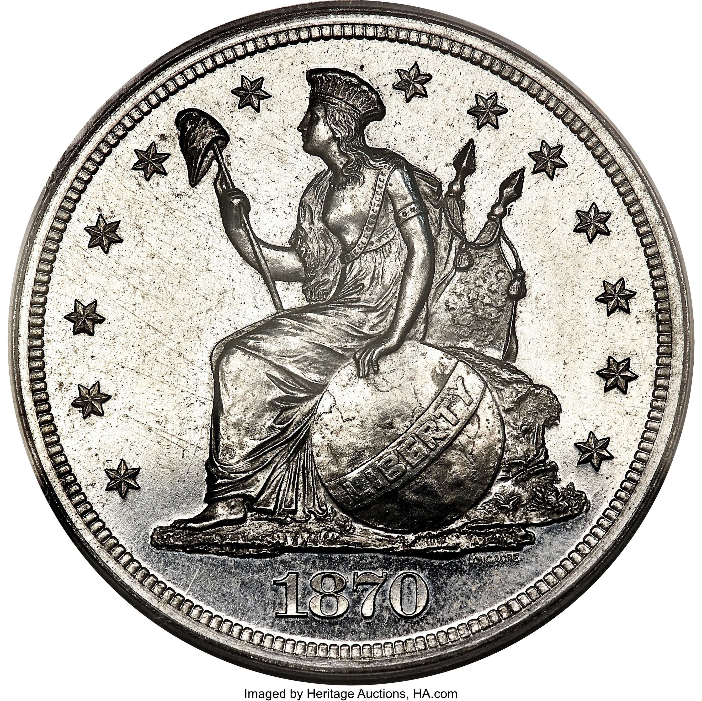 image for: 1870 $1 Indian Princess Dollar, Judd-1019, Pollock-1154, High R.7, PR65 PCGS. CAC....