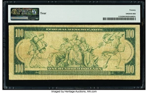 image for: Fr. 1124 $100 1914 Federal Reserve Note PMG Very Fine 20....