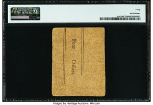 image for: Massachusetts June 18, 1776 $4 (24s) Contemporary Counterfeit PMG Extremely Fine 40....