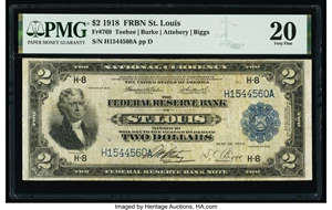 image for: Fr. 769 $2 1918 Federal Reserve Bank Note PMG Very Fine 20....