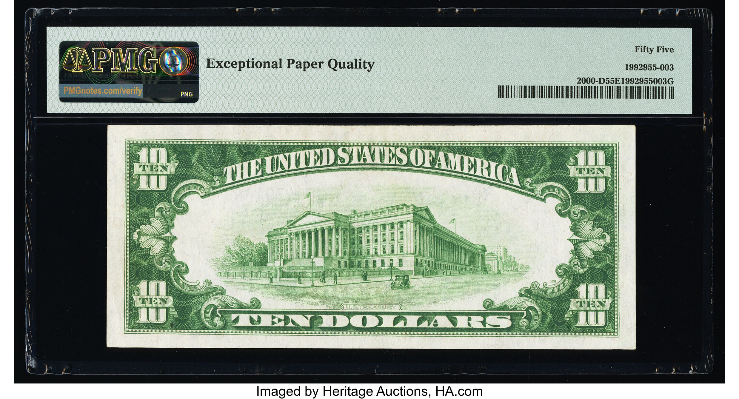 image for: Fr. 2000-D $10 1928 Federal Reserve Note. PMG About Uncirculated 55 EPQ....