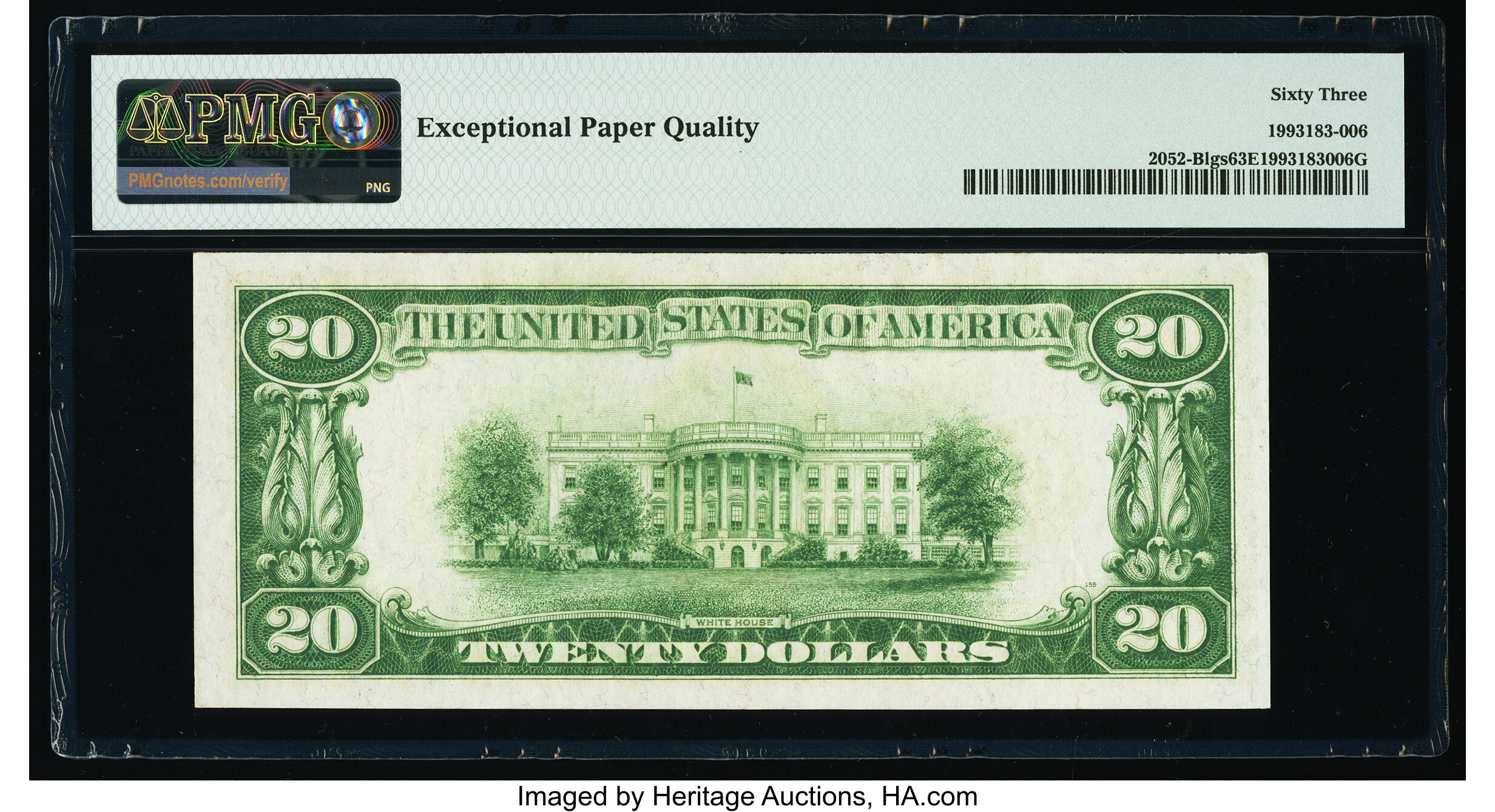 image for: Fr. 2052-B $20 1928B Federal Reserve Note. PMG Choice Uncirculated 63 EPQ....