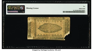 image for: New Jersey April 12, 1757 £6 PMG Very Good 10....