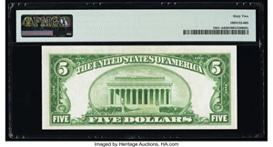 image for: Fr. 1951-A $5 1928A Federal Reserve Note. PMG Uncirculated 62....