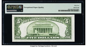 image for: Fr. 1958-G $5 1934B Federal Reserve Note. PMG Gem Uncirculated 65 EPQ....