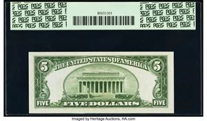 image for: Fr. 1958-L $5 1934B Federal Reserve Note. PCGS Very Choice New 64PPQ....