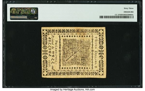 image for: Continental Currency May 9, 1776 $7 PMG Choice Uncirculated 63....