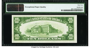 image for: Fr. 2001-L $10 1928A Federal Reserve Note. PMG Choice Uncirculated 64 EPQ....