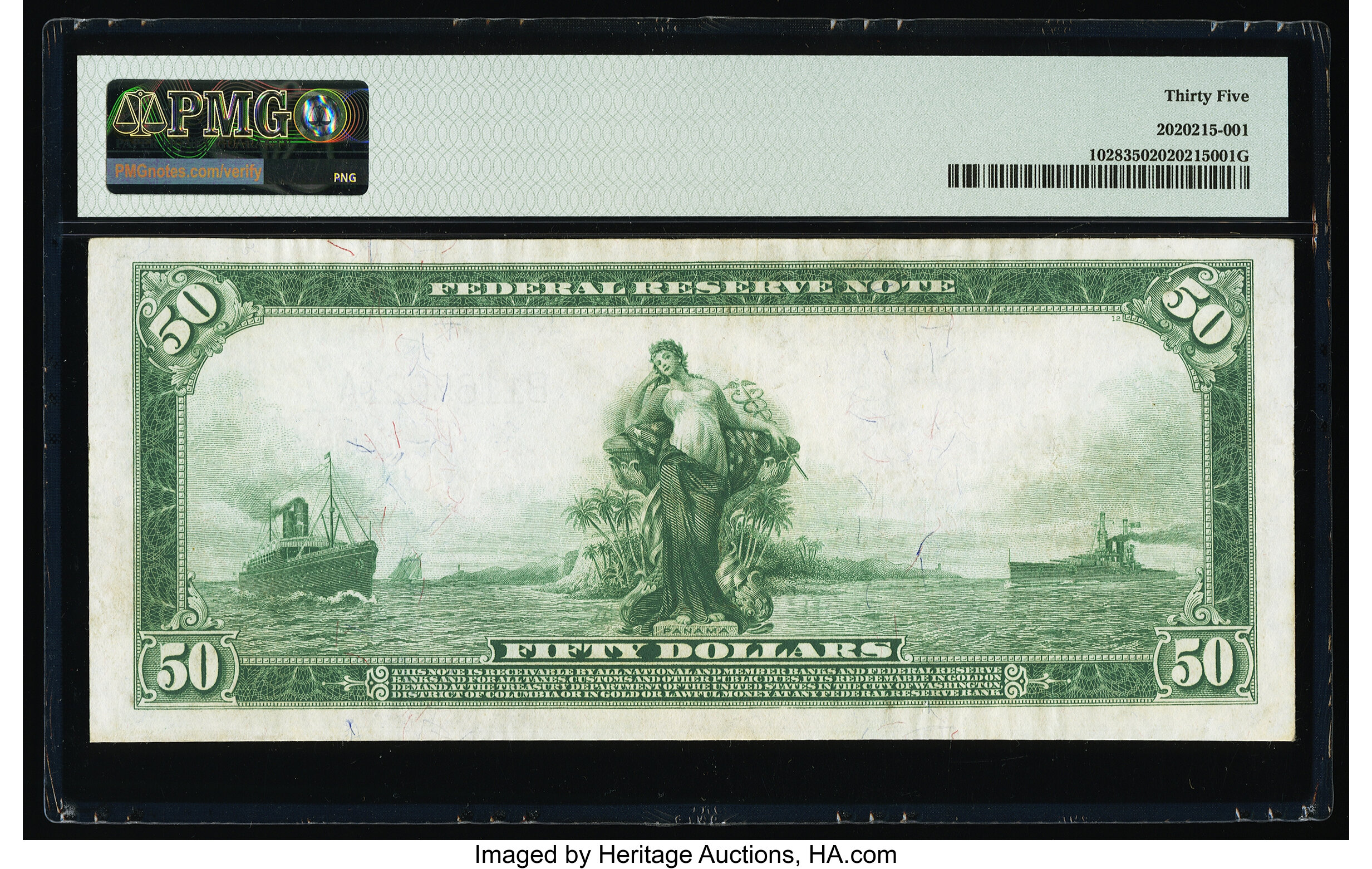 image for: Fr. 1028 $50 1914 Federal Reserve Note PMG Choice Very Fine 35....