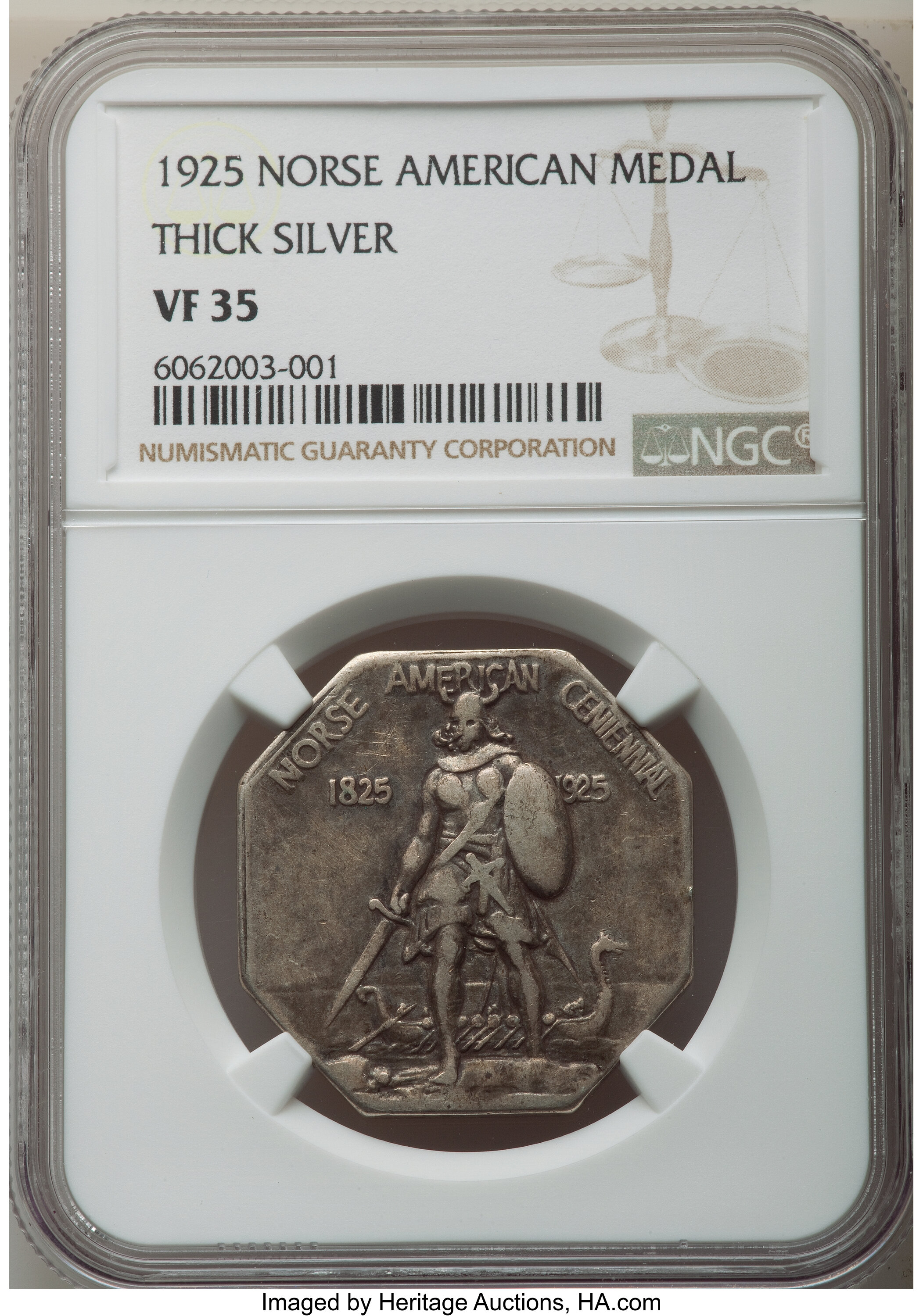 1925 Medal Norse American, Thick F15 thumbnail 10