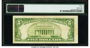 image for: Fr. 1955-I* $5 1934 Light Green Seal Federal Reserve Star Note. PMG Very Fine 30....
