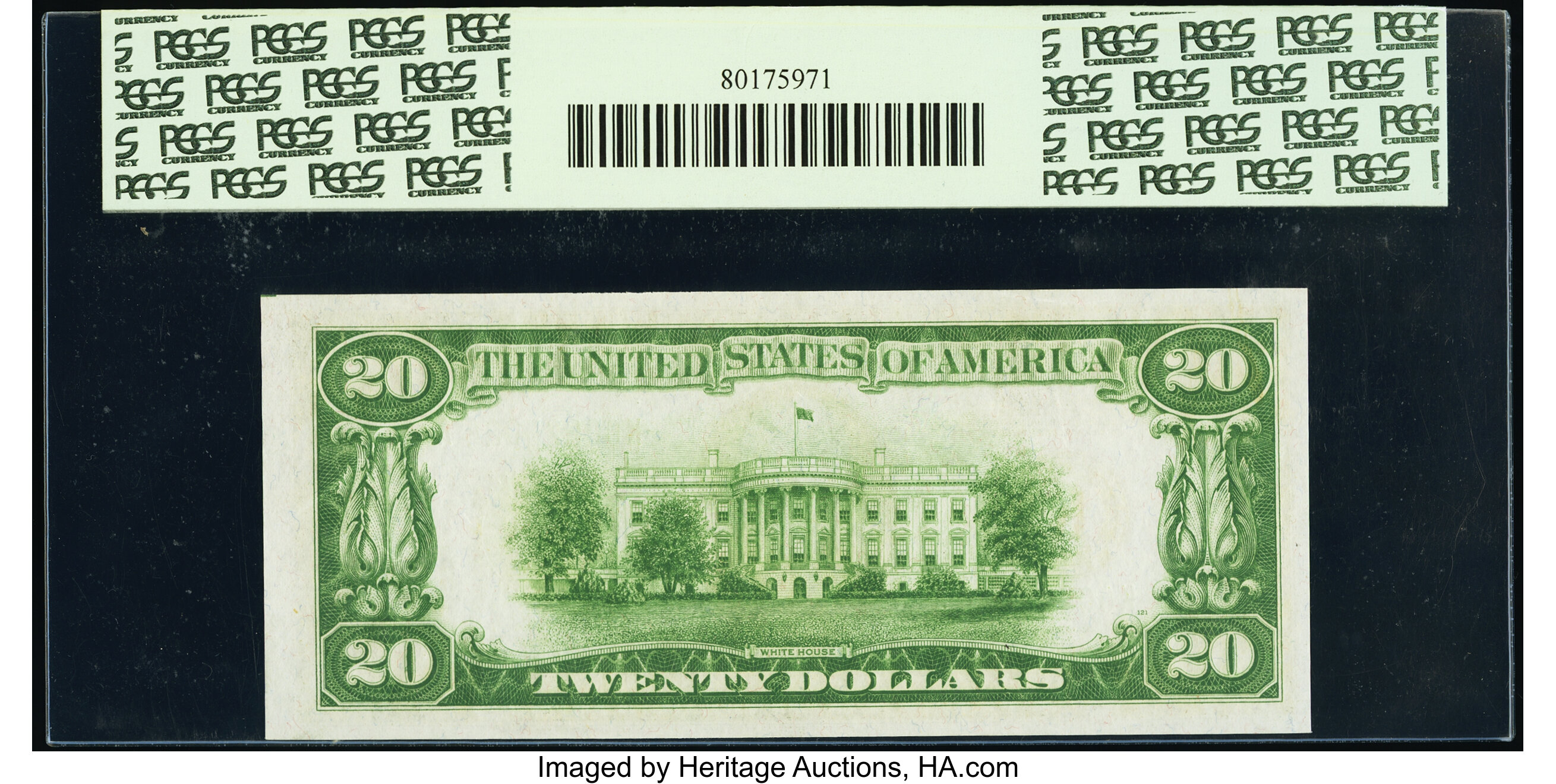 image for: Fr. 2054-K $20 1934 Light Green Seal Federal Reserve Note. PCGS Gem New 65PPQ....