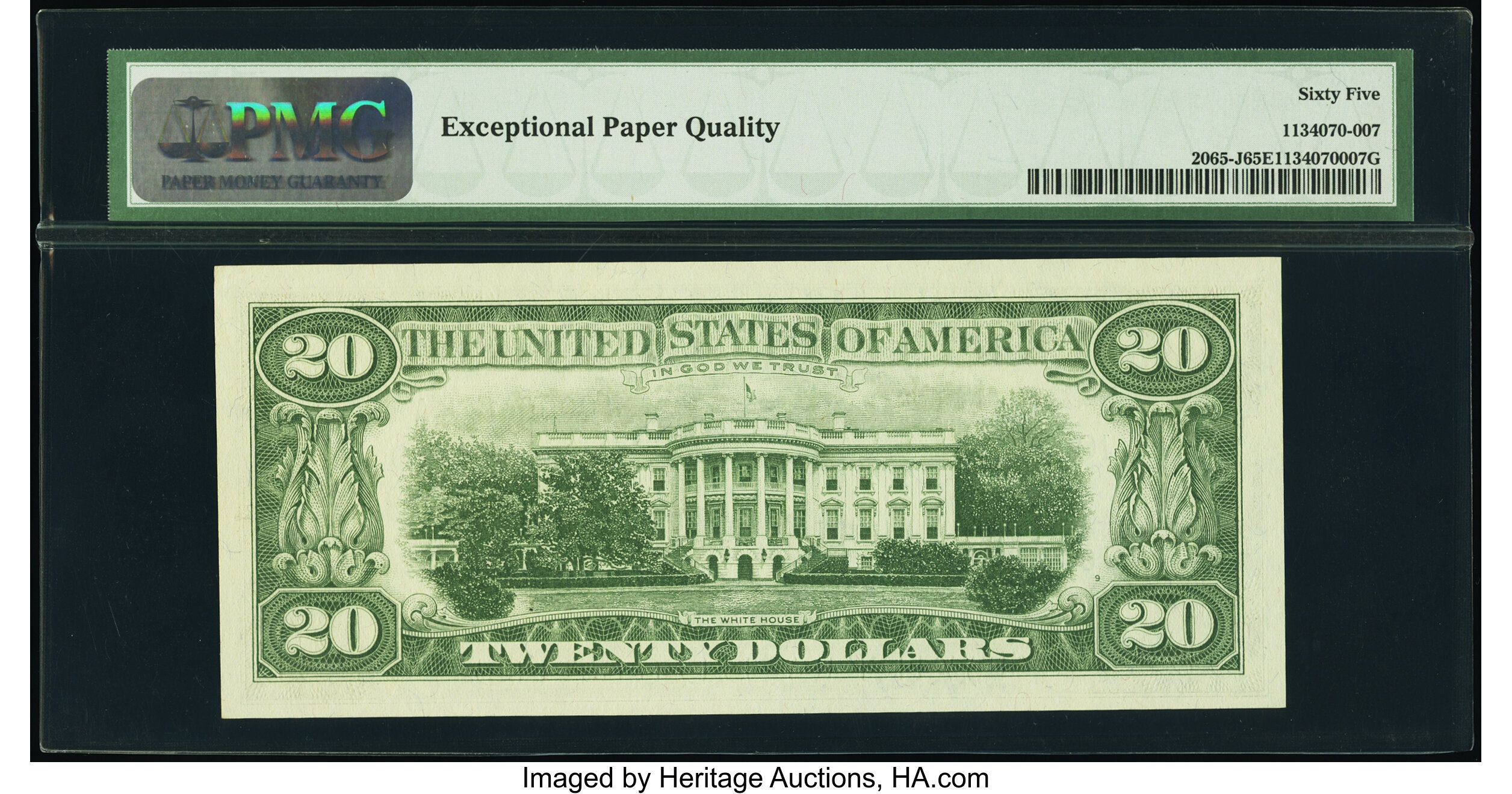 image for: Low Serial Number 14 Fr. 2065-J $20 1963 Federal Reserve Note. PMG Gem Uncirculated 65 EPQ....