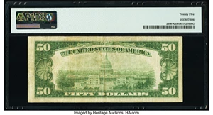 image for: Fr. 2100-A $50 1928 Federal Reserve Note. PMG Very Fine 25....