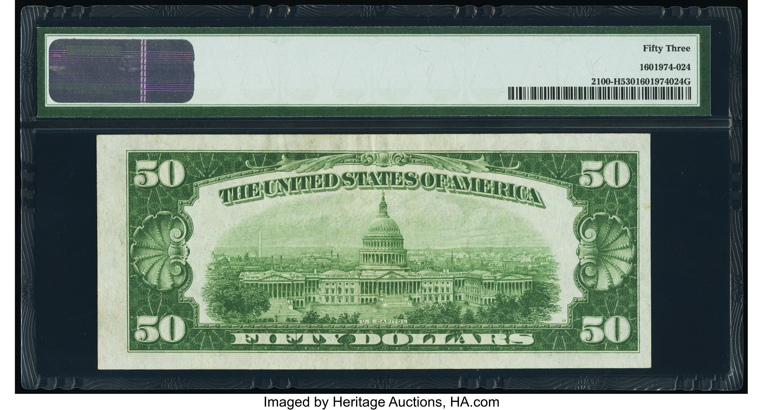 image for: Fr. 2100-H $50 1928 Federal Reserve Note. PMG About Uncirculated 53....