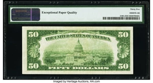 image for: Fr. 2100-J $50 1928 Federal Reserve Note. PMG Choice Very Fine 35 EPQ....
