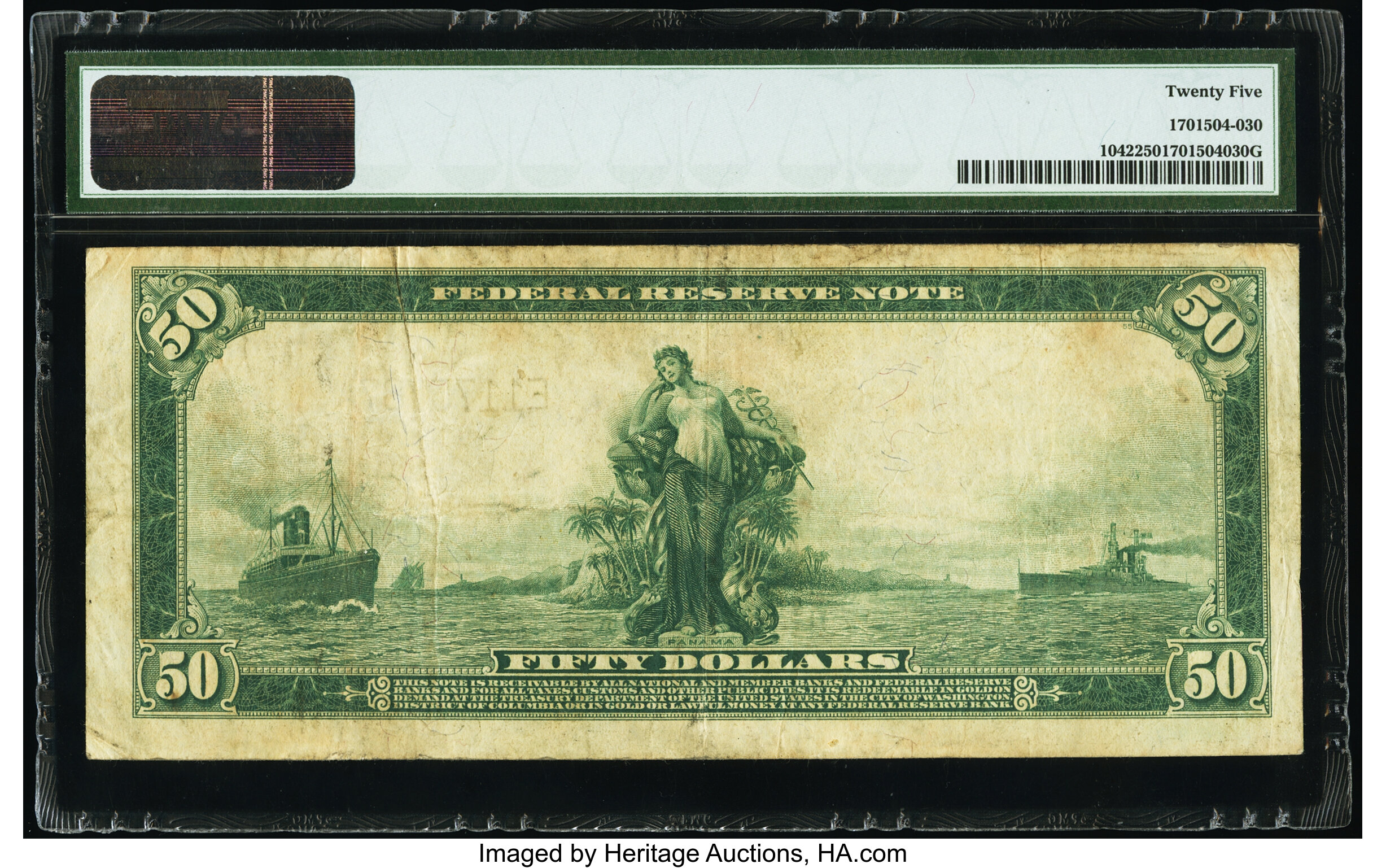image for: Fr. 1042 $50 1914 Federal Reserve Note PMG Very Fine 25....
