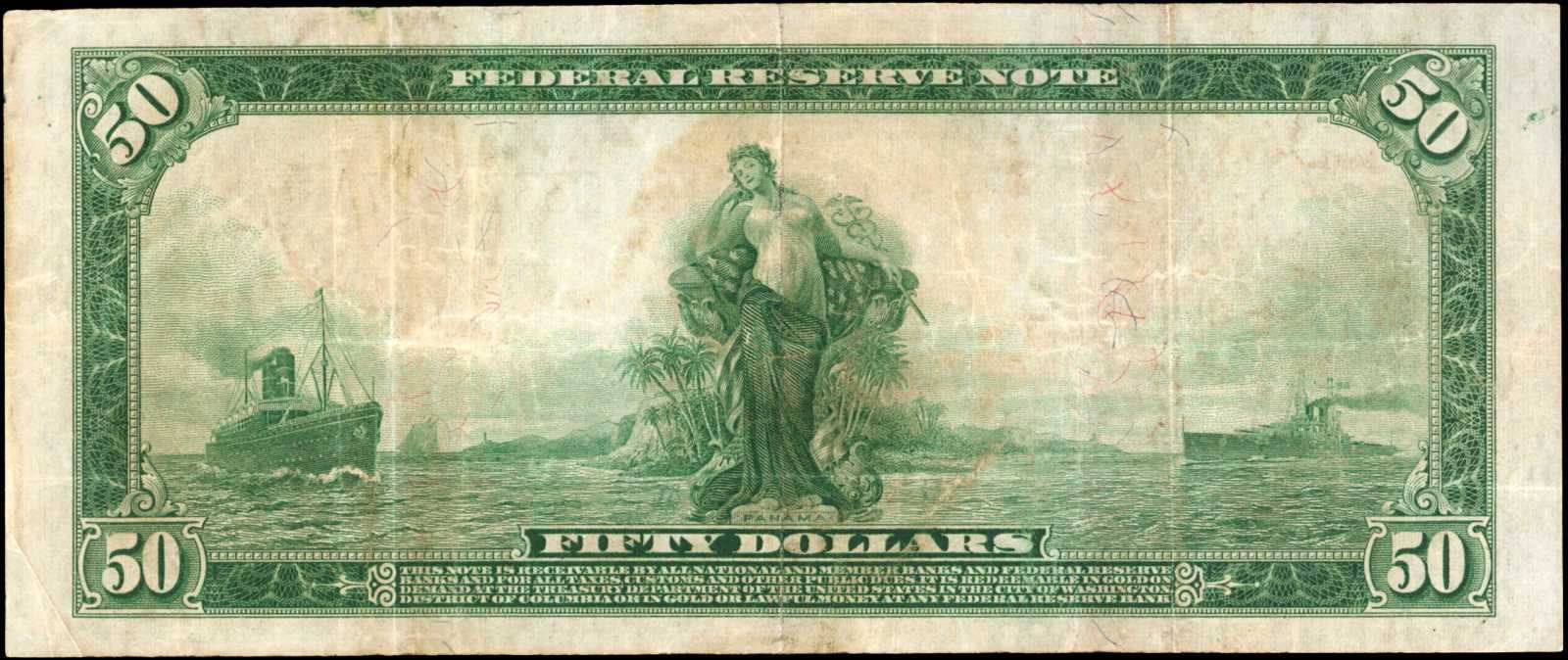 image for: Fr. 1051. 1914 $50  Federal Reserve Note. Chicago. Very Fine.