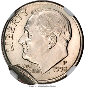 image for: (2) 1998-P Roosevelt Dimes--Mated Pair--MS65 NGC.... (Total: 2 coins)