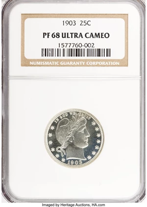 image for: 1903 25C PR68 Ultra Cameo NGC....