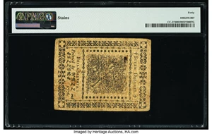 image for: Continental Currency May 9, 1776 $7 PMG Extremely Fine 40....
