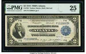 image for: Fr. 763 $2 1918 Federal Reserve Bank Note PMG Very Fine 25....
