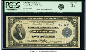 image for: Fr. 768 $2 1918 Federal Reserve Bank Note PCGS Very Fine 25....
