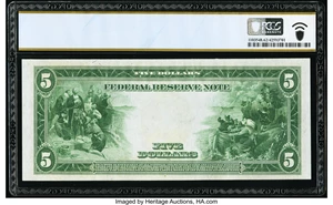 image for: Fr. 879a $5 1914 Federal Reserve Note PCGS Banknote Uncirculated 62 PPQ....