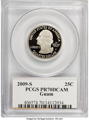 image for: 2009-S 25C Guam PR70 Deep Cameo PCGS. PCGS Population (171/0). NGC Census: (0/0). (#406574)...