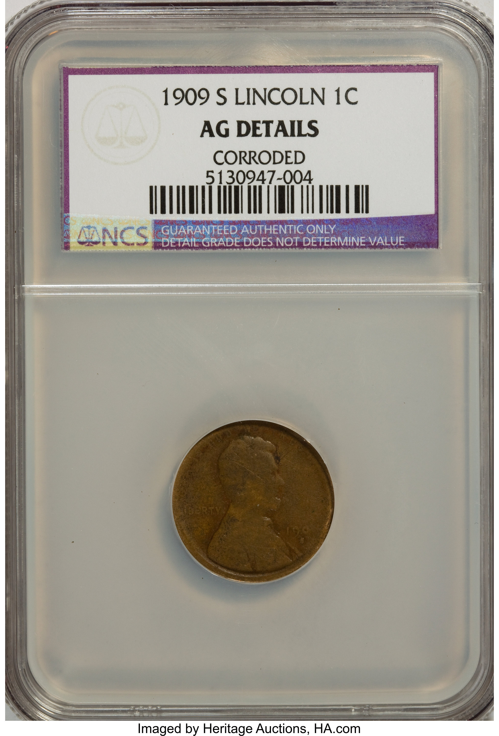1909-S 1c Lincoln MS BN AG3 BN thumbnail 3