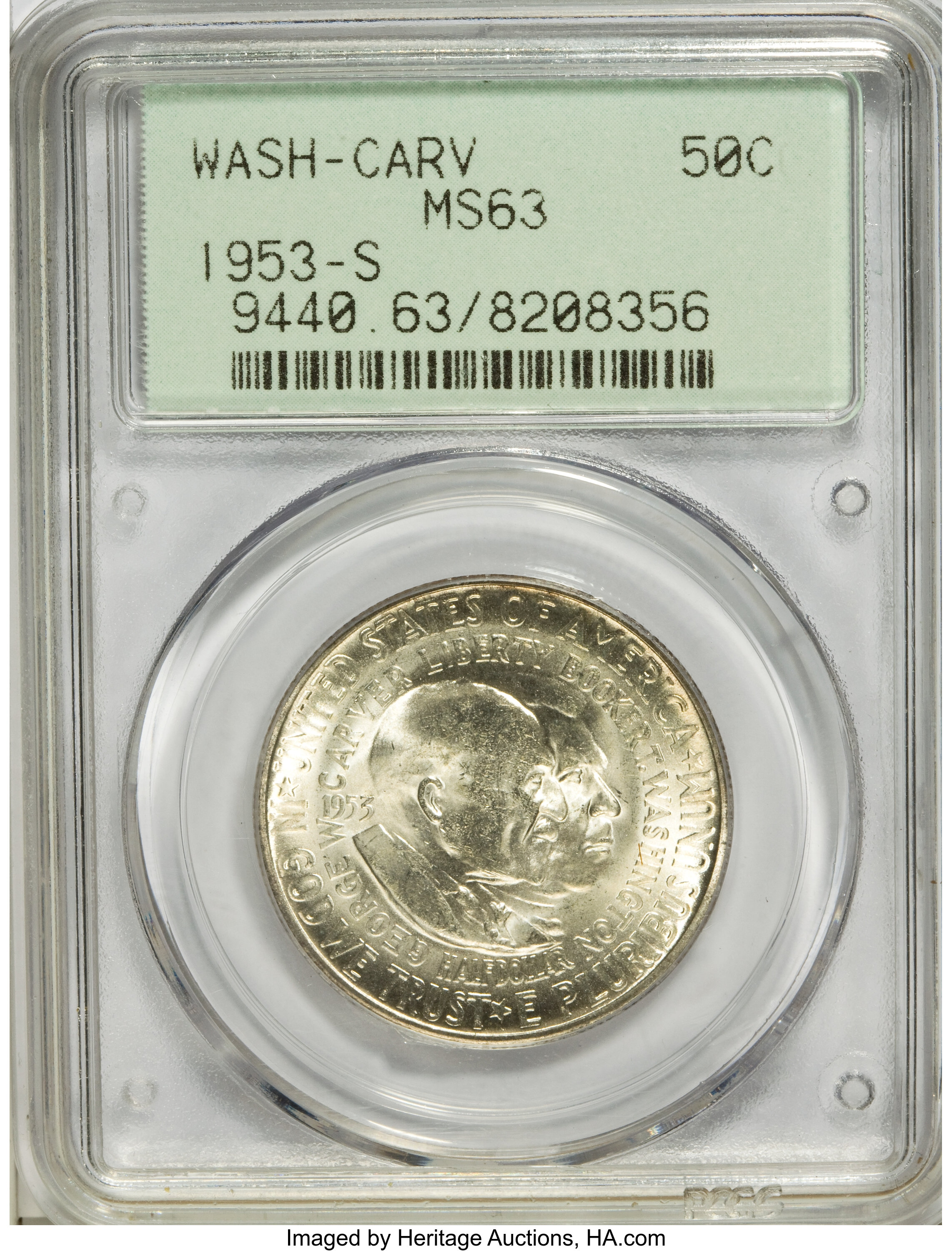 1953-S 50c Washington-Carver VF35 CAC thumbnail 16