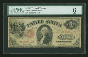 image for: Fr. 36* $1 1917 Legal Tender Star PMG Good 6.