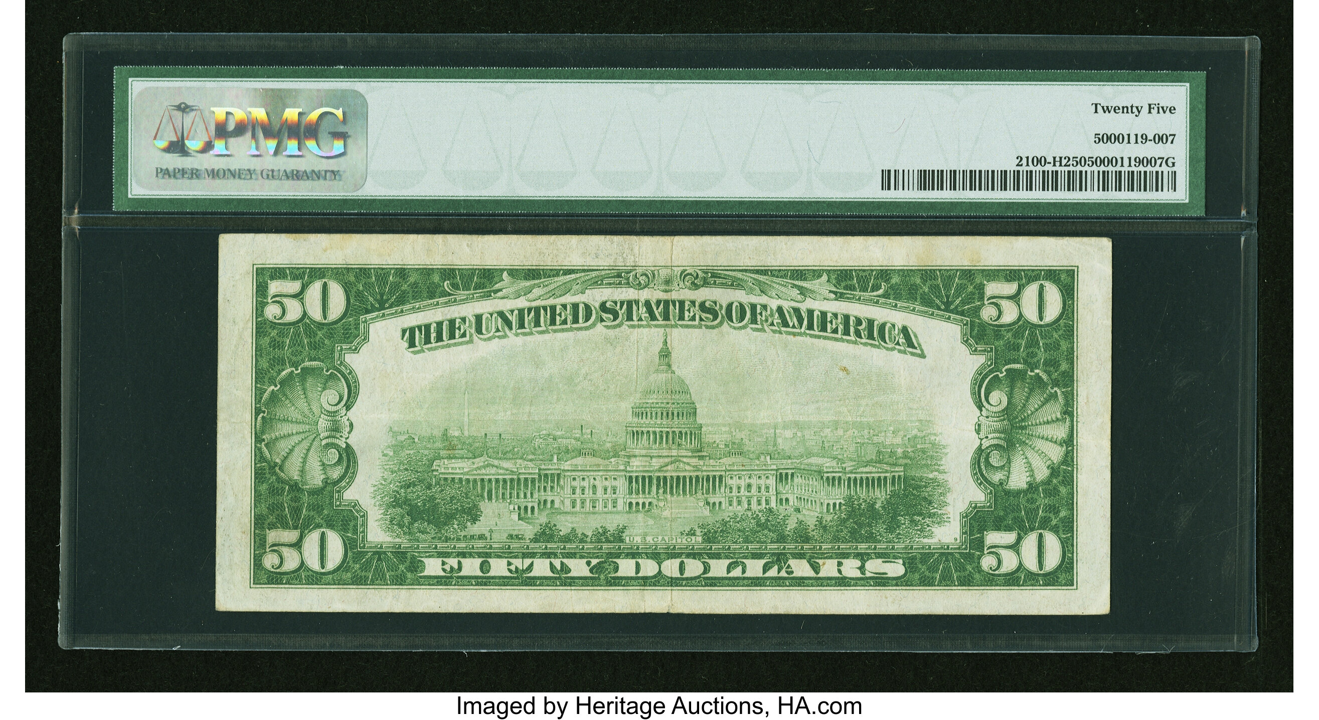 image for: Fr. 2100-H $50 1928 Federal Reserve Note. PMG Very Fine 25....