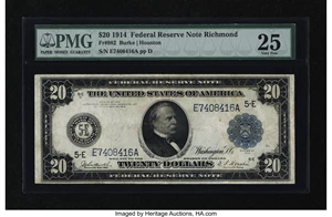 image for: Fr. 982 $20 1914 Federal Reserve Note PMG Very Fine 25....