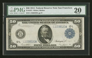 image for: Fr. 1071 $50 1914 Federal Reserve Note PMG Very Fine 20....