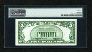 image for: Fr. 1952-I $5 1928B Dark Green Seal Federal Reserve Note. PMG Choice Uncirculated 64....