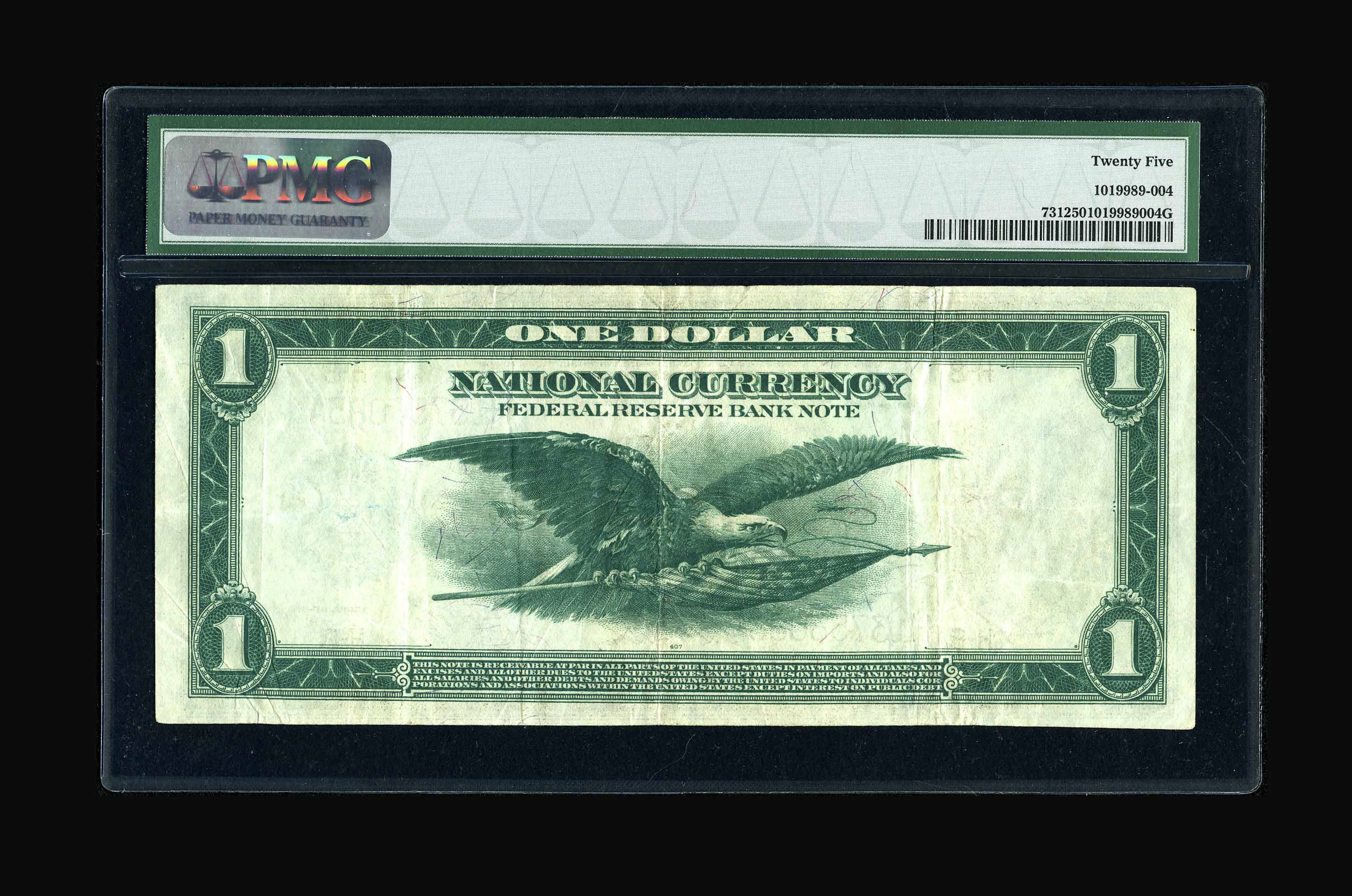 image for: Fr. 731 $1 1918 Federal Reserve Bank Note PMG Very Fine 25....