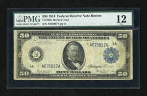 image for: Fr. 1025 $50 1914 Federal Reserve Note PMG Fine 12....