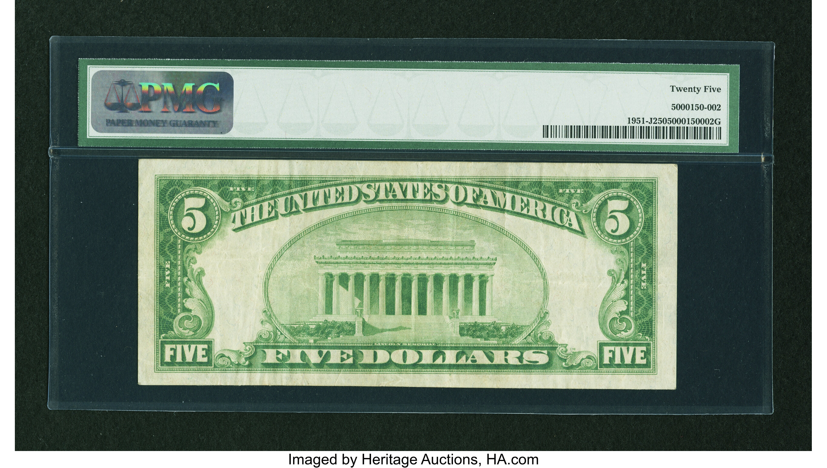image for: Fr. 1951-J $5 1928A Federal Reserve Note. PMG Very Fine 25....