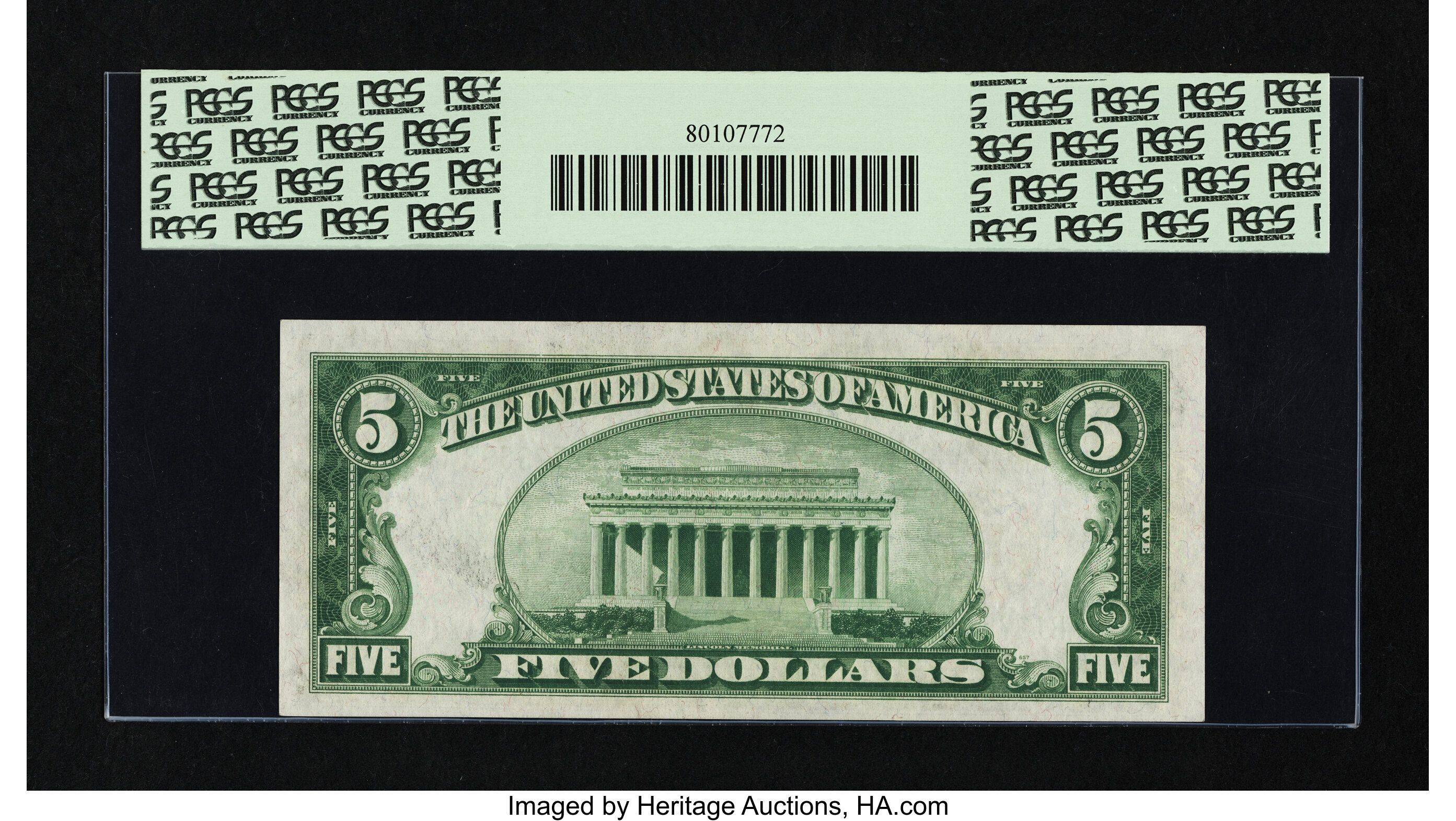 image for: Fr. 1955-B $5 1934 Light Green Seal Federal Reserve Note. PCGS Very Choice New 64....