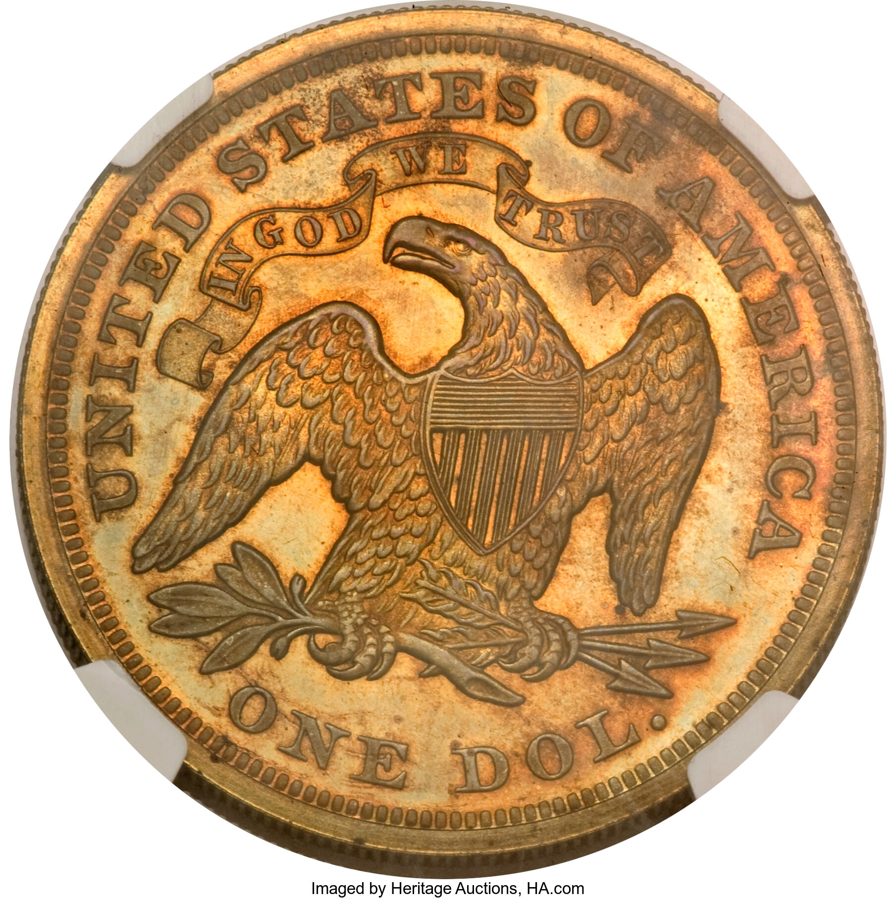 image for: 1867 $1 Dollar, Judd-593, Pollock-657, High R.7, PR65 NGC....