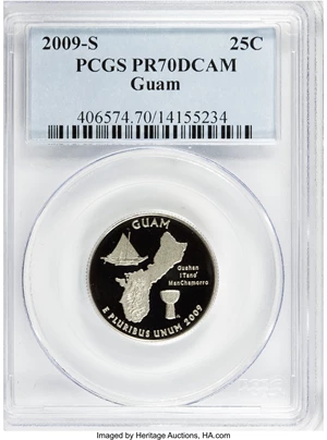 image for: 2009-S 25C Guam PR70 Deep Cameo PCGS. PCGS Population (171/0). NGC Census: (0/0). (#406574)...